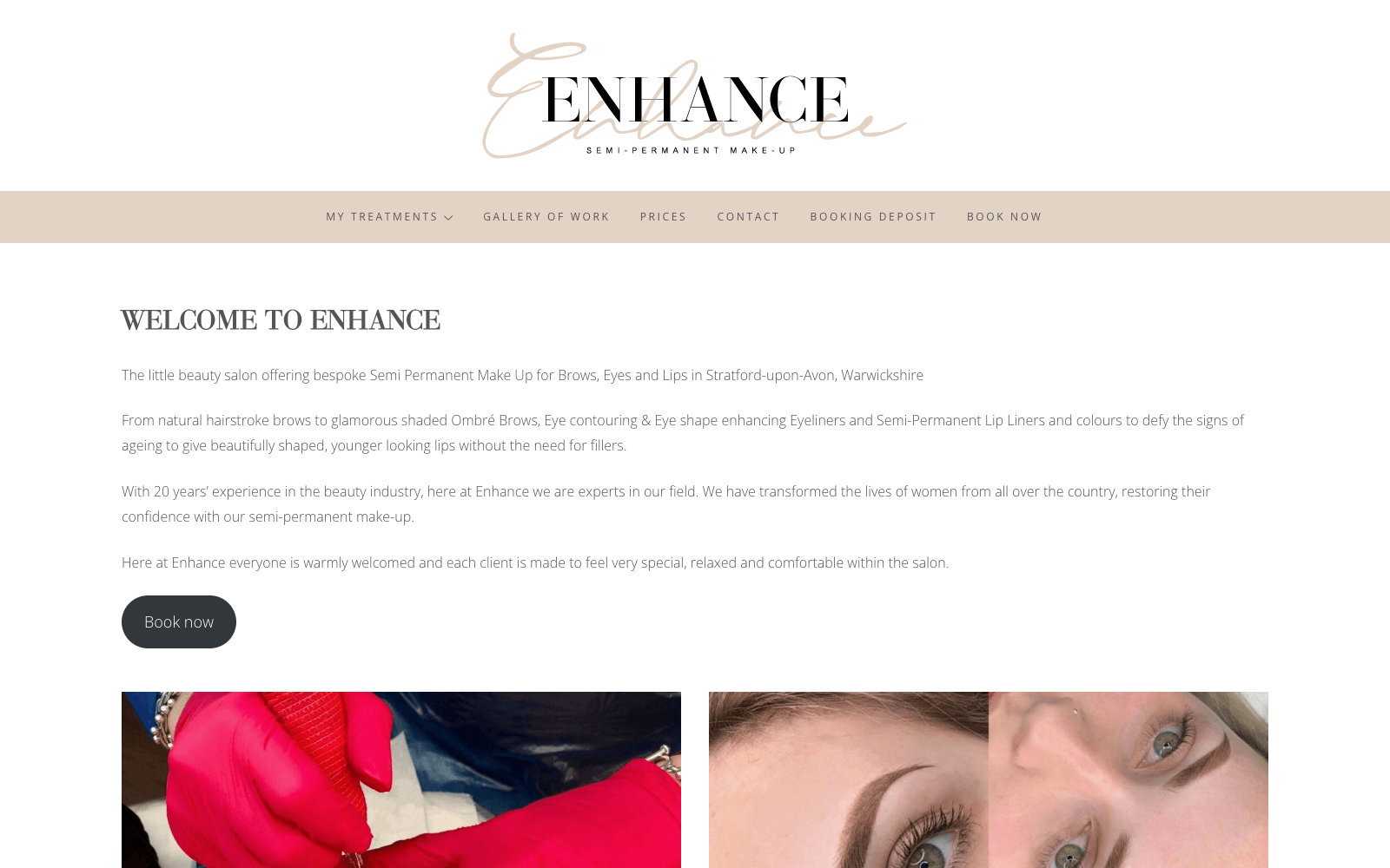 Screenshot of Enhance homepage